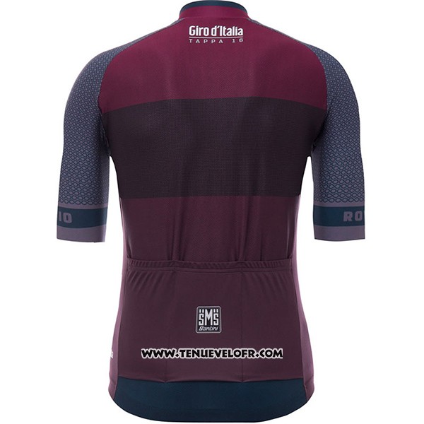 2017 Maillot Ciclismo Giro D'italie Coppi Fuchsia et Marron Manches Courtes et Cuissard